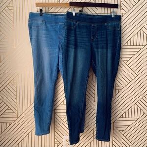 Old Navy Lot of 2 pairs mid rise Rockstar skinny Jean Jegging light & medium 14